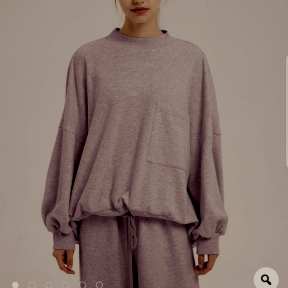 NWT Drawstring Hem Sweatshirt & Balloon Sweatpants Set (Dove Purple) -NAP - Picture 2 of 13